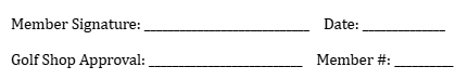 PRACTICE & PLAY MEMBERSHIP Registration Form signature
