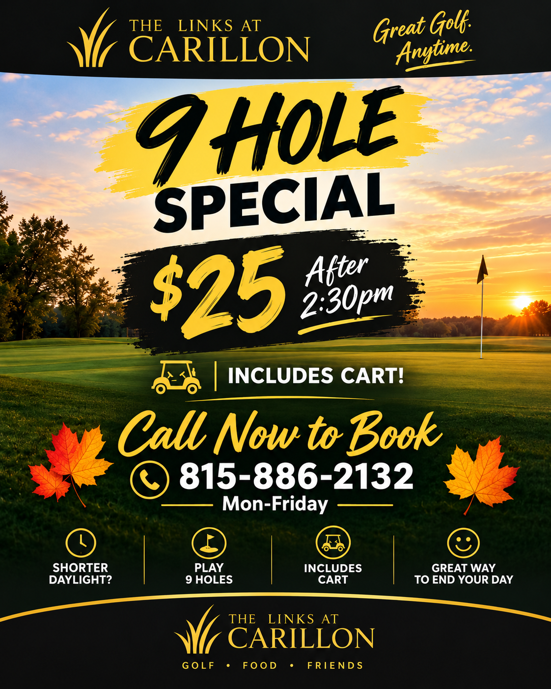 9 hole fall special